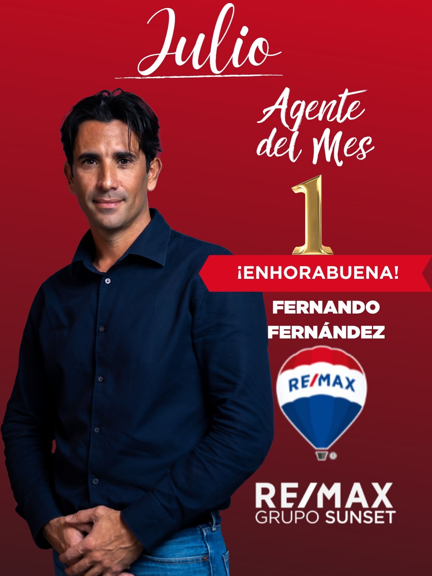 Proud to be agent of the month at RE/MAX Sunset Fuengirola