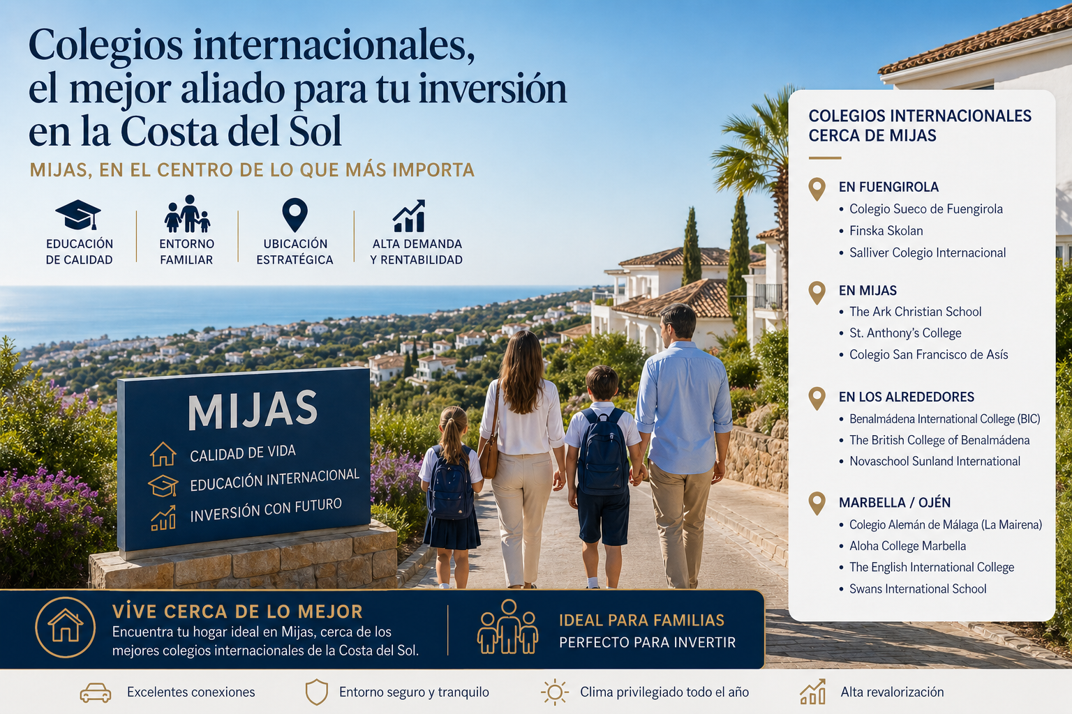 Los colegios internacionales y bilingües, un factor decisivo para comprar vivienda en la Costa del Sol: Mijas como enclave estratégico